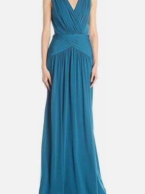 BCBG MAX AZRIA Moroccan Blue Kaeya V-Neck Maxi Dress
